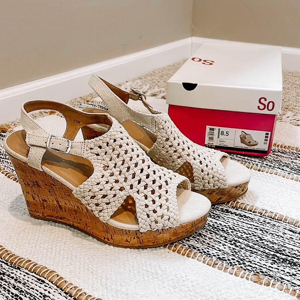 Wedge sandals, cork bottom